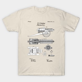 Gatling Gun Patent - 1862 Machine gun - SBpng T-Shirt